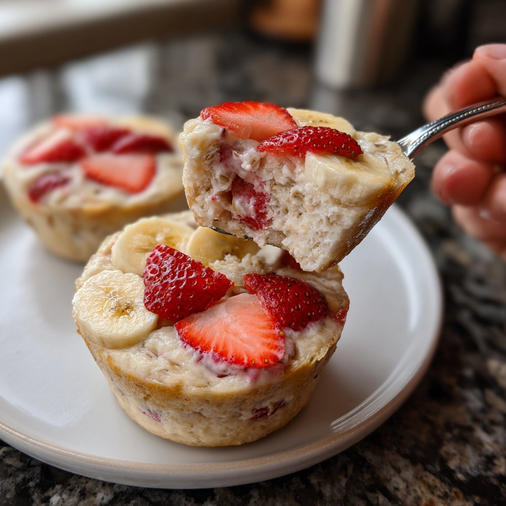 Strawberry Banana Oatmeal Cups