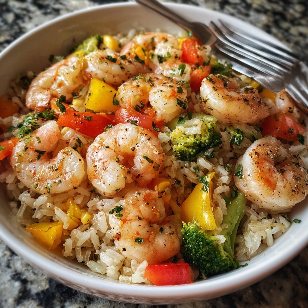 High Protein Shrimp Rice Bowl
