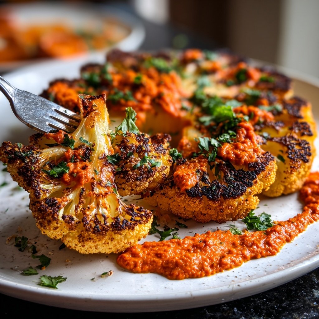 Cauliflower Steak with Romesco