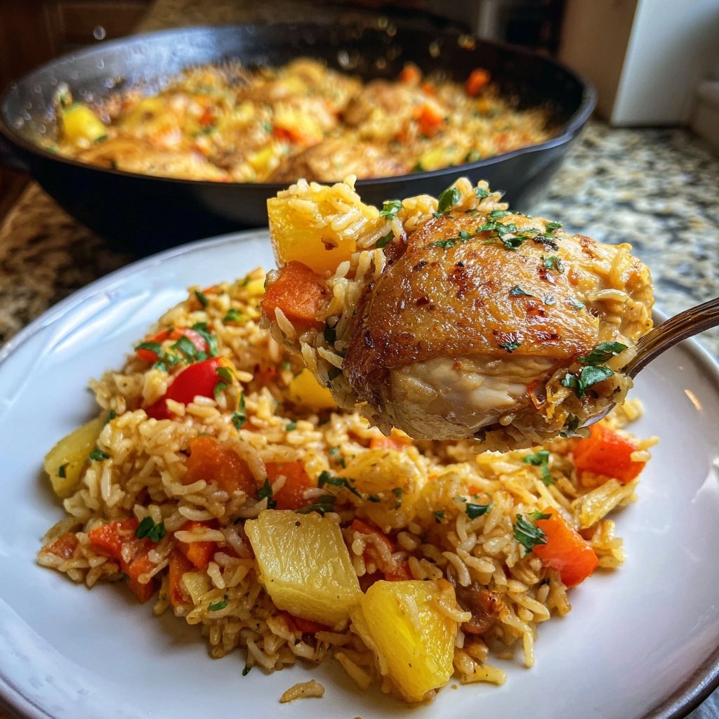 One Pan Chicken And Rice With Pineapple