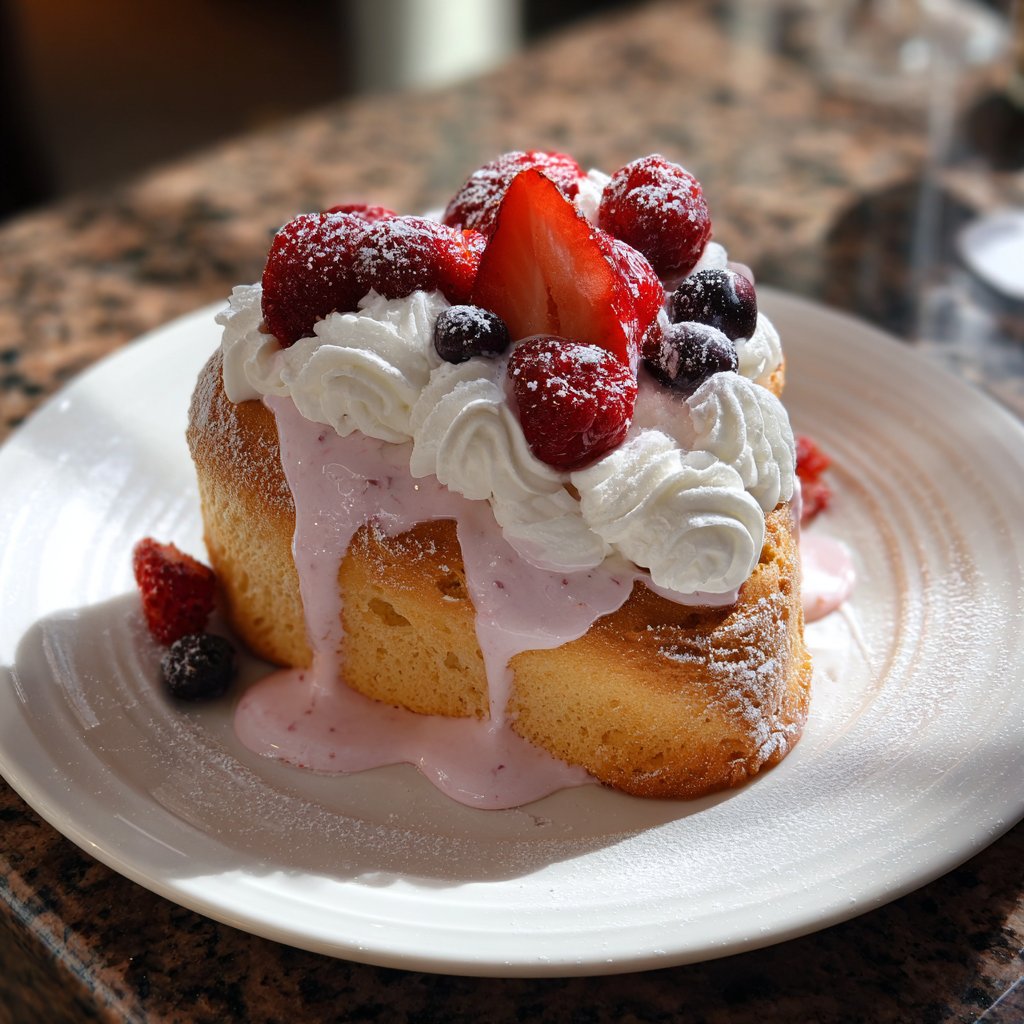 Mini Heart Cake with Berry Chantilly